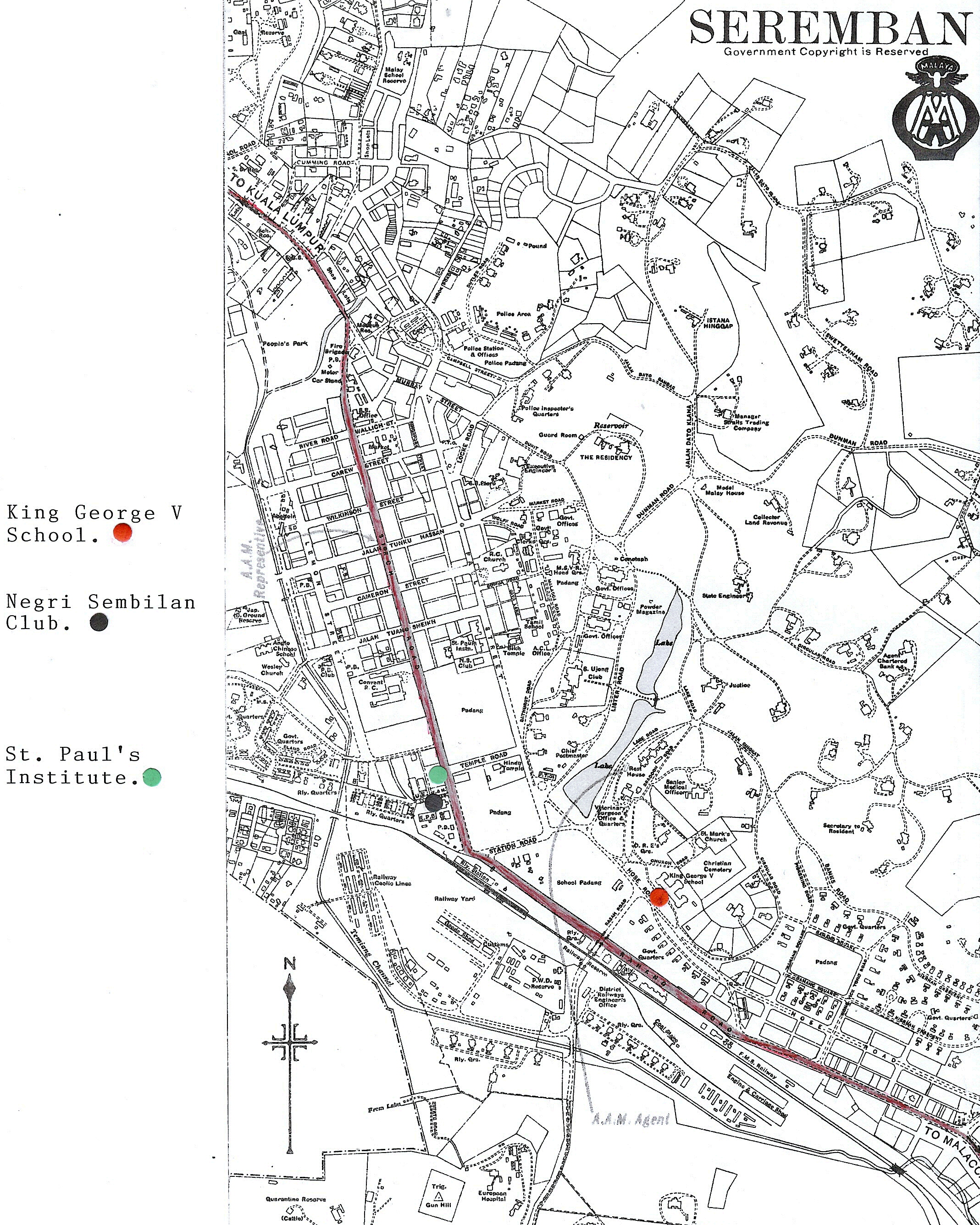 Map of Seremban 1941