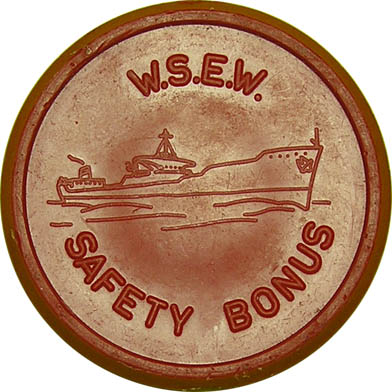 Shipyard safety bonus point (red, uniface)